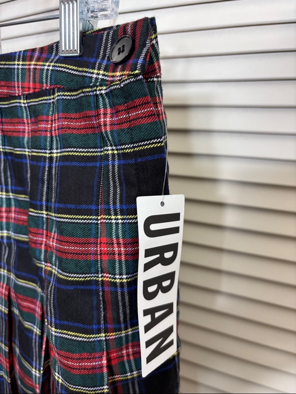 NWT Urban Outfitters Mary Red Tartan Plaid Pleated Mini Skirt Large - Picture 6 of 12